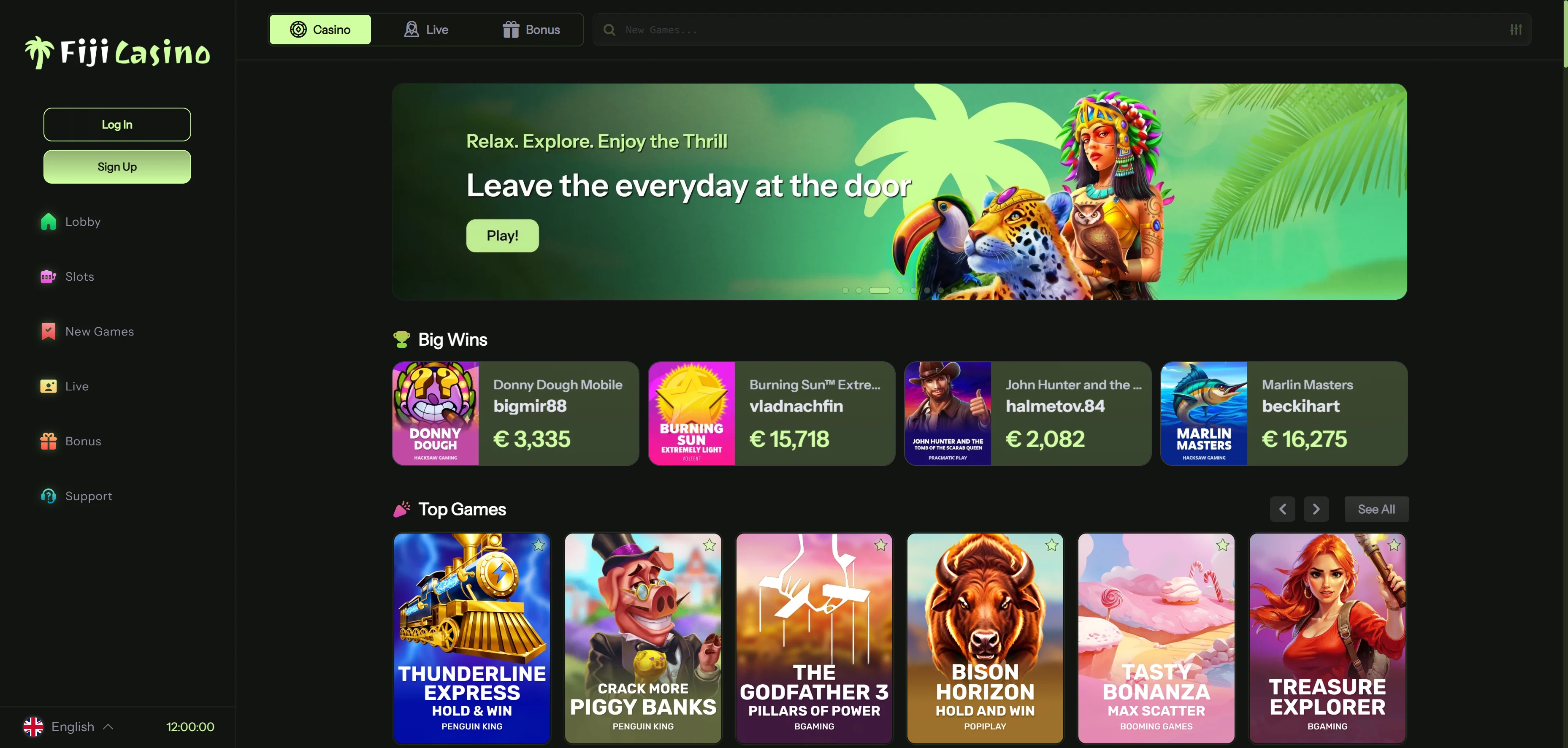 FijiCasino Tablet App Preview