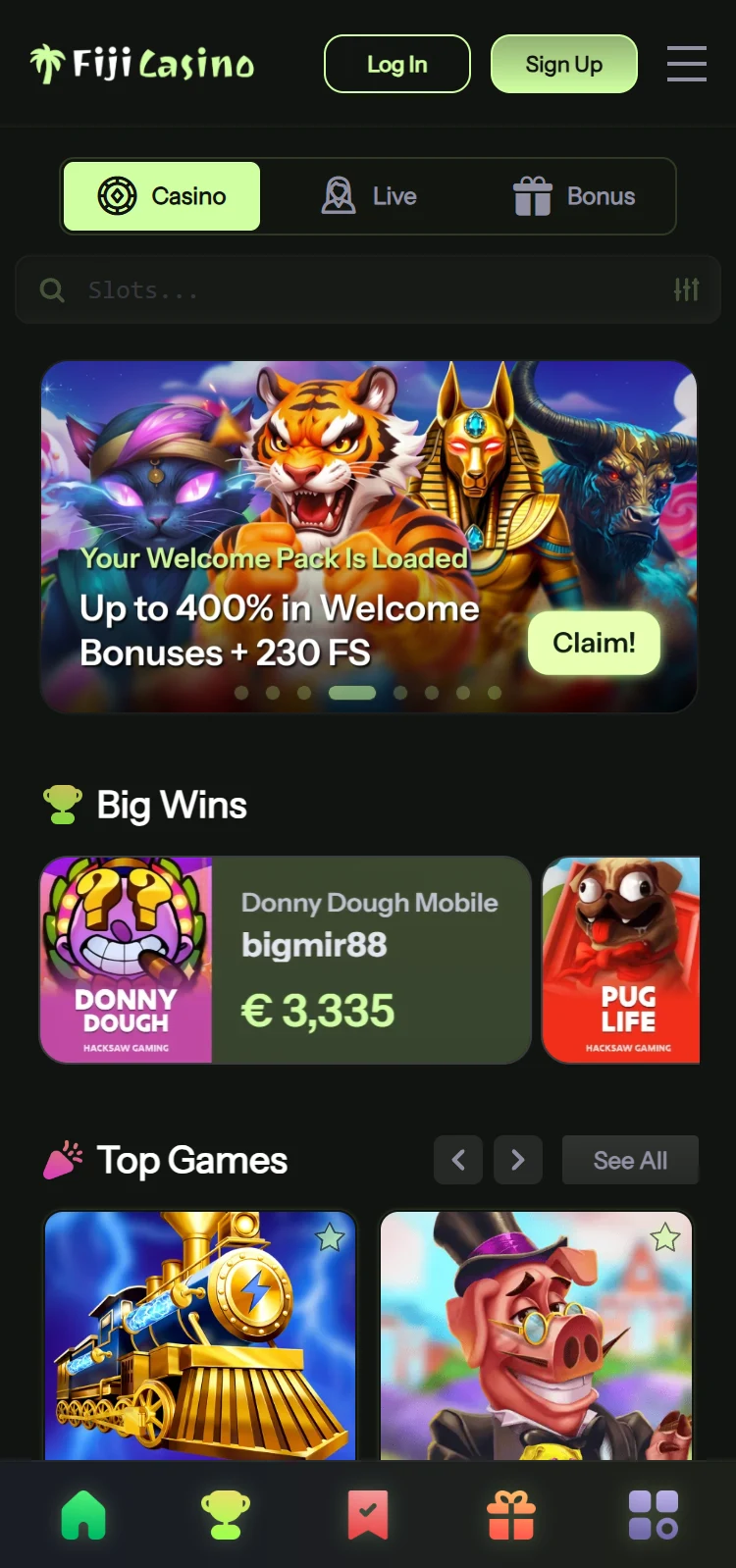 FijiCasino Smartphone App Preview