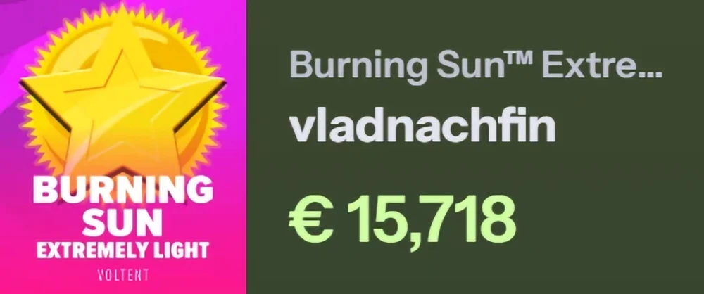 Someone Won 15718 at Burning Sun - Try It Now
